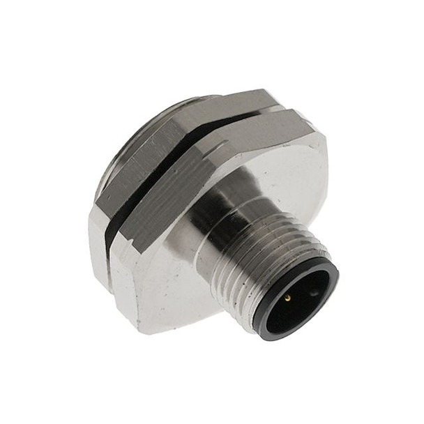 Mencom MDC-2MR-M20-SC MDC, Receptacle, 2 Pole, Male Straight, Solder Cup, 4A, M20, Front Mount, Nickel Plated Brass | American Cable Assemblies