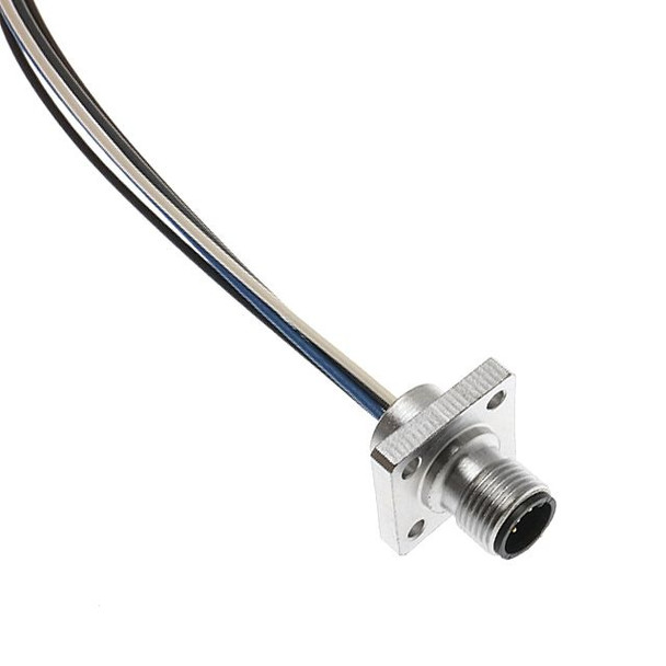 Mencom MDC-2MR-PM MDC, Receptacle, 2 Pole, Male Straight, 1Ft, 22awg, 4A, Panel Mount, Nickel Plated Brass | American Cable Assemblies