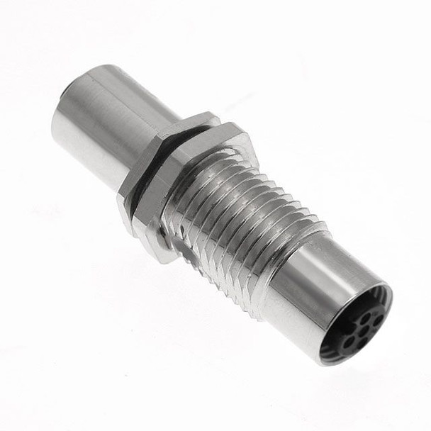 Mencom MDC-8FFR-TM MDC, Receptacle, 8 Pole, Female Straight / Female Straight Thru-mount, 2A, M16, Nickel Plated Brass | American Cable Assemblies