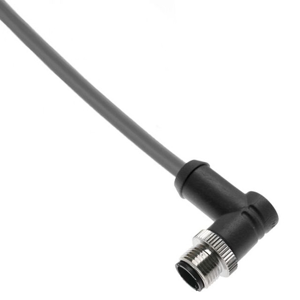 Mencom MDC-5MPX-2M-R-GY MDC, Cordset, 5 Pole, Male Right Angle, 2M, 18awg, 4A, Gray, PVC, Nickel Plated Brass | American Cable Assemblies