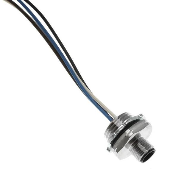 Mencom MDC-6MR-2-SS MDC, Receptacle, 6 Pole, Male Straight, 1Ft, 24awg, 2A, .5-NPT, Front Mount, Stainless Steel | American Cable Assemblies