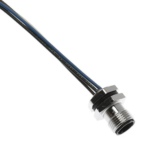 Mencom MDC-6MR-PG7 MDC, Receptacle, 6 Pole, Male Straight, 1Ft, 24awg, 2A, PG7, Front Mount, Nickel Plated Brass | American Cable Assemblies