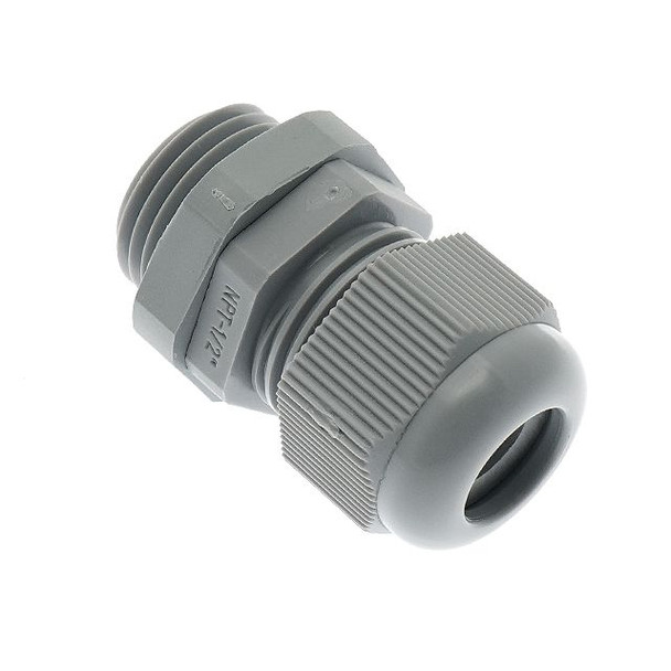 Mencom PCG-1/2X-212PA .5-NPT, Plastic Gland, Gray, 0.197 - 0.354, with Lock Nut | American Cable Assemblies