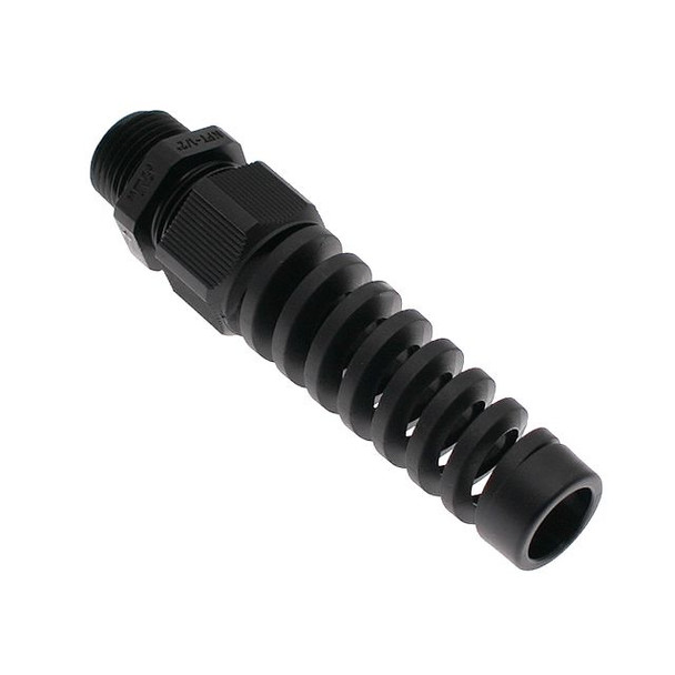 Mencom PCG-1/2X-BS .5-NPT, Plastic Gland, With Flex Strain Relief, Black, 0.197 - 0.354 | American Cable Assemblies