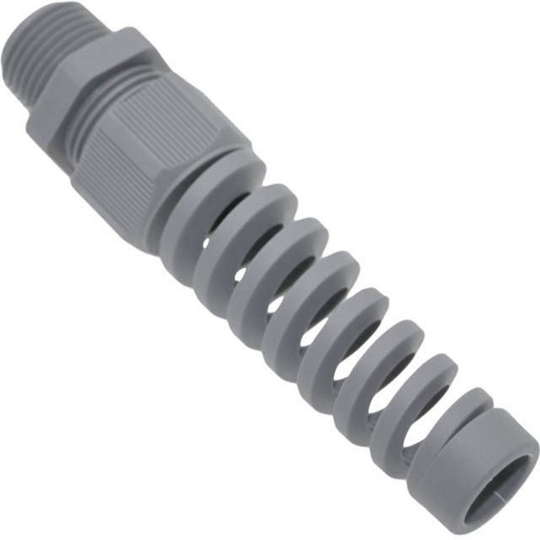 Mencom PCG-1/2RS .5-NPT, Plastic Gland, With Flex Strain Relief, Gray, 0.276 - 0.472 | American Cable Assemblies