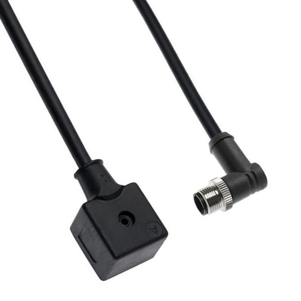 Mencom VAN-520-3502 Solenoid Valve Connectors, Cordset, 3 Pole, Form A 18mm, with 5 Pole M12 Male Right Angle, 5 Meters, 250V, 4A | American Cable Assemblies