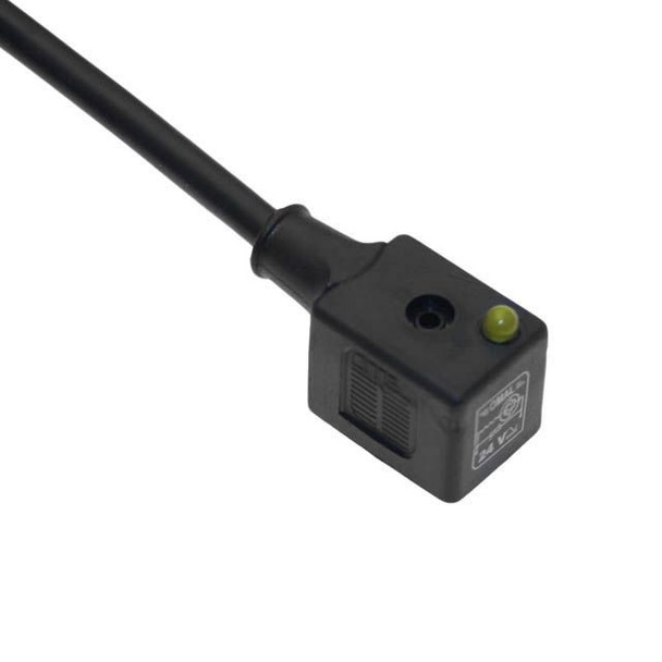 Mencom VBJ-A20-00 Solenoid Valve Connectors, Cordset, 3 Pole, Form B 10mm, 10 Meters, 120V, 10A, LED w/MOV | American Cable Assemblies