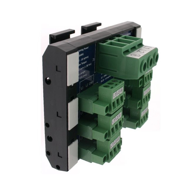 Mencom T35-3WPDX6-MC T35 DIN Rail Modules with 3 Pole Terminal Block with Ground, 3 Pole Pluggable Terminal Block(6x) with Ground and Marker Cap | American Cable Assemblies