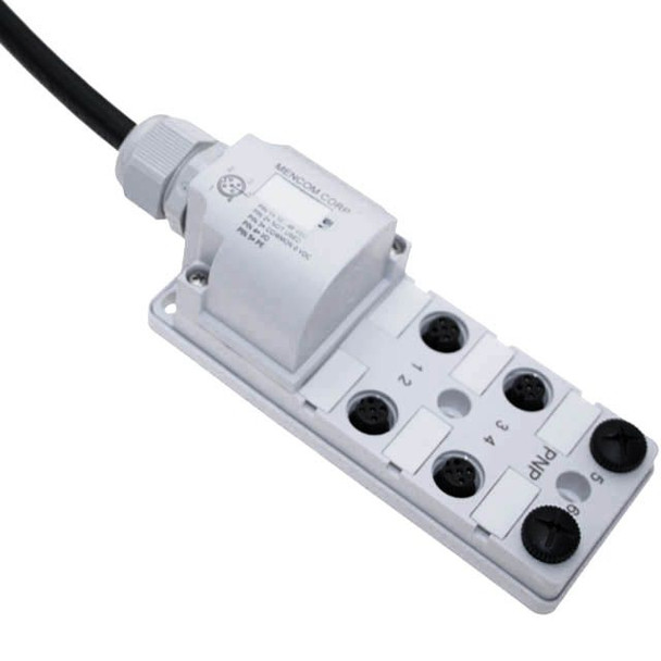 Mencom JDC-65P-215-C050 JDC Junction Blocks, 5 Pin, 6 Port, PNP, 5 Meters of Home Run Cable | American Cable Assemblies
