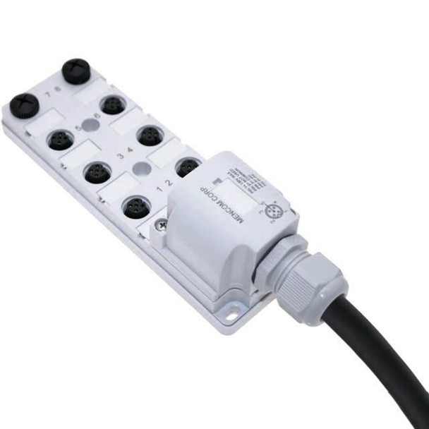 Mencom JDC-84N-211-C050 JDC Junction Blocks, 4 Pin, 8 Port, NPN, 5 Meters of Home Run Cable | American Cable Assemblies