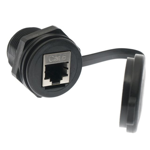 Mencom RJ45S-M25-PA Low Profile Port Adapter with, Shielded RJ45, CAT 6, in a M25 plastic housing, UL508A, UL50, UL50E | American Cable Assemblies