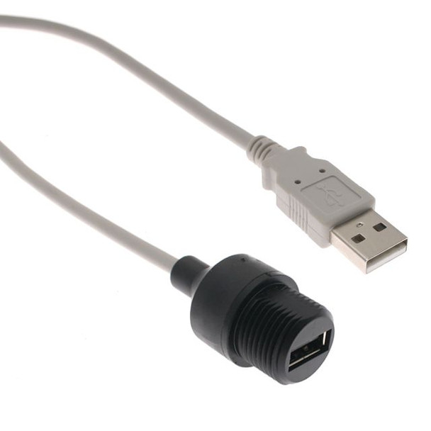Mencom USB-AFAM-BM-0.9M Port Adapter, USB Style A female to Style A male with 0.9m Cable, in a M20/22 Back Mount Shell | American Cable Assemblies
