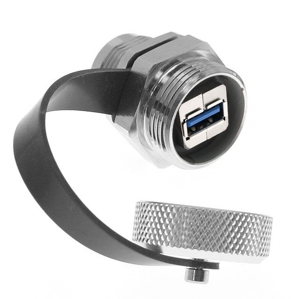 Mencom D-USB-AFBF-M25-LP Port Adapter with USB Style A female to Style B female, in a Low Profile M25 housing, UL508A, UL50, UL50E | American Cable Assemblies