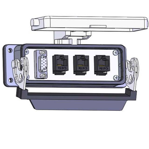 Mencom DDB15-3RJ45-24 Panel Interface Connector with, DDB15 and, 3 RJ45, in a 24LS housing | American Cable Assemblies