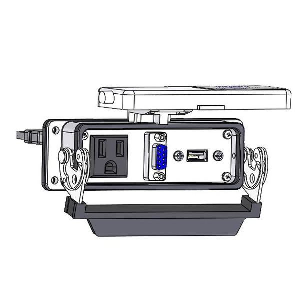 Mencom DP1-DB9-USB-03-24LS Panel Interface Connector with Simplex outlet, DB9, USB-03, in a 24LS housing | American Cable Assemblies