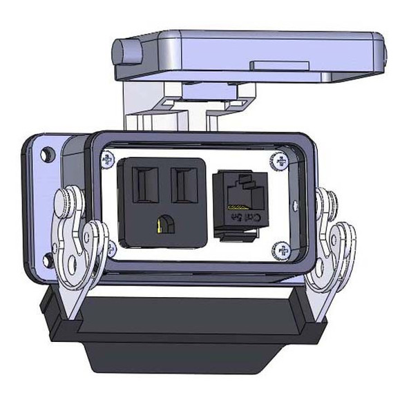 Mencom DP1-RJ45-10LS Panel Interface Connector with Simplex outlet, RJ45, in a 10LS housing | American Cable Assemblies