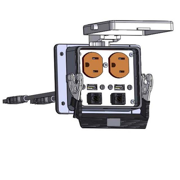 Mencom DP-2USB-10-2RJ45-32 Panel Interface Connector with Duplex outlet, (2) USB-10, (2) RJ45, in a 32 housing | American Cable Assemblies