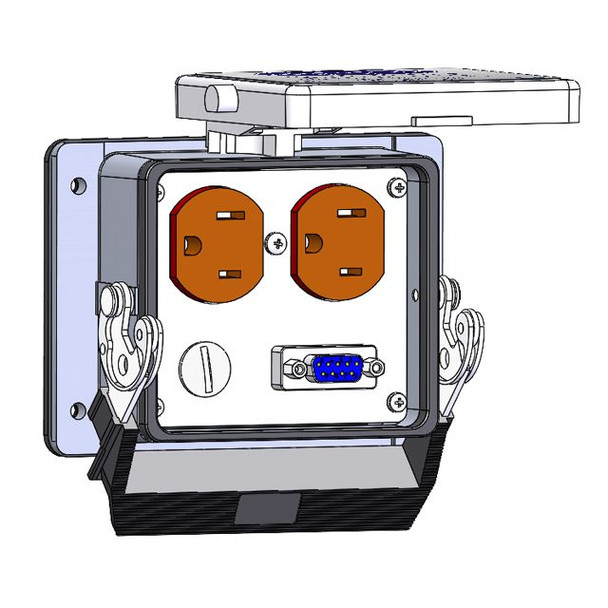 Mencom DP-DB9-NR-32 Panel Interface Connector with Duplex outlet, DB9, in a 32 housing | American Cable Assemblies