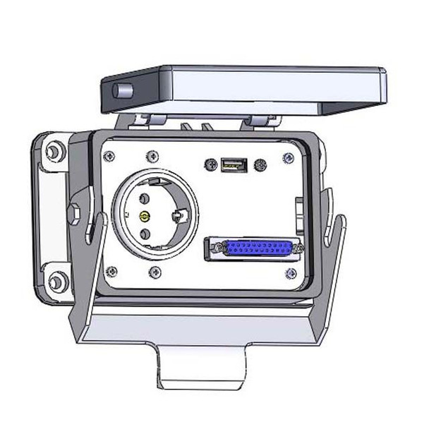 Mencom EP-DB25-USB-06-48 Panel Interface Connector with Continental European outlet, DB25, USB-06, in a 48 housing | American Cable Assemblies