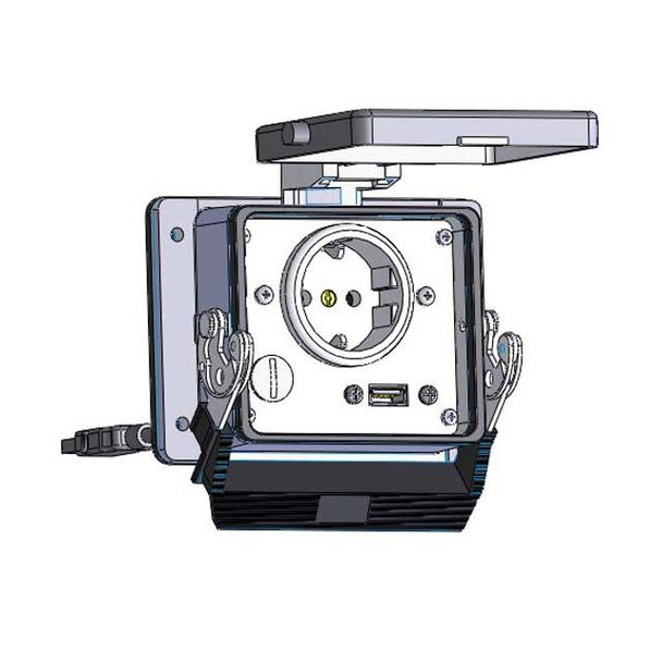 Mencom EP-USB-03-32 Panel Interface Connector with Continental European outlet, USB-03, in a 32 housing | American Cable Assemblies