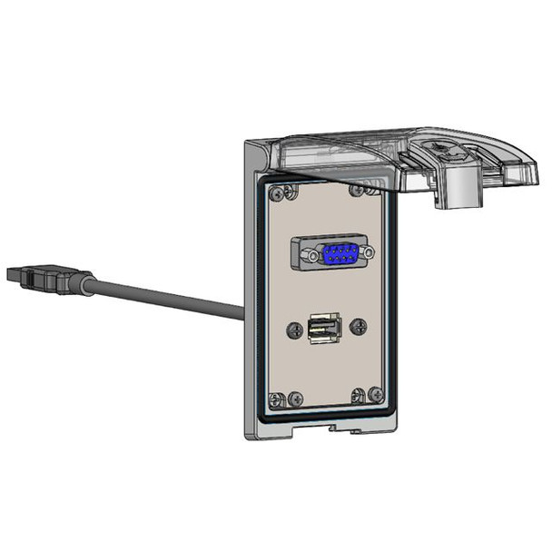 Mencom LP1-DB9-USB-03 Low Profile Panel Interface Connector with DB9, form A USB with 3' Cable, in a Single Cover Housing | American Cable Assemblies