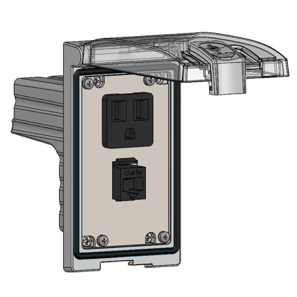 Mencom LP1-DP1-RJ45 Low Profile Panel Interface Connector with Simplex outlet, RJ45 in a Single Cover Housing | American Cable Assemblies