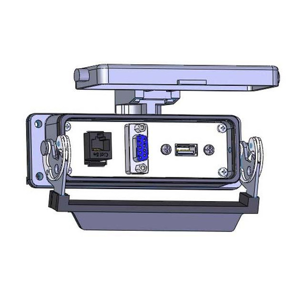 Mencom DB09-RJ45-USB-BFAF-24 Panel Interface Connector with, DB9, RJ45 and, Form B USB to form A USB, in a 24LS housing | American Cable Assemblies