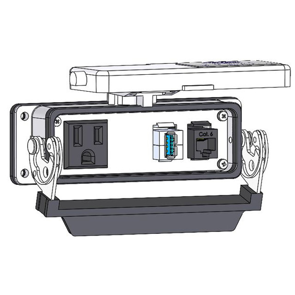 Mencom DP1-HDMI-USB-AFAF-24 Panel Interface Connector with Simplex outlet, HDMI, and form A USB to form A USB, in a 24 housing | American Cable Assemblies