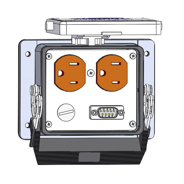 Mencom DP-MDB9-NR-32 Panel Interface Connector with Duplex outlet,  9 pin D-sub Male to Female, No reset, in a 32 housing | American Cable Assemblies