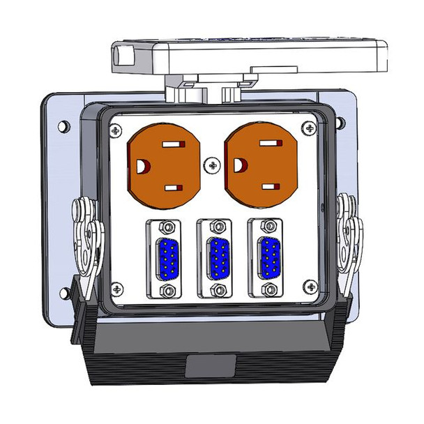 Mencom DP-3DB9-32 Panel Interface Connector with Duplex outlet, 3 x DB9, in a 32 housing | American Cable Assemblies