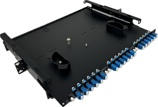 1RU Sliding Angle View Open With Adapter Plates