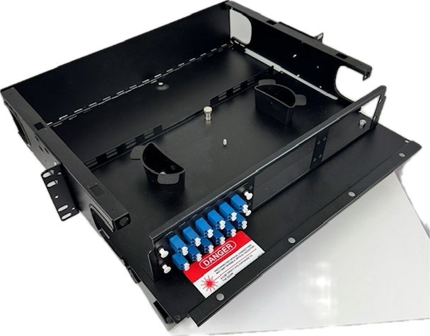 2RU Sliding Angle View Open Top with Adapter Plates