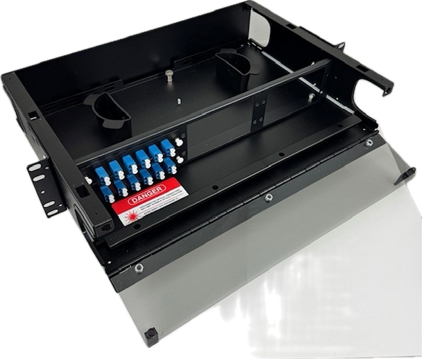2RU Sliding Angle View Open Top with Adapter Plates