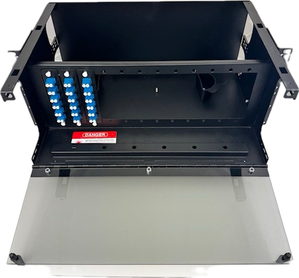 4RU Front View Open with Adapter Plates