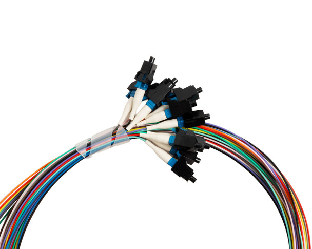 Pigtail, 3m, LC/UPC, G657A1, Pack of 12 Colored Fibers