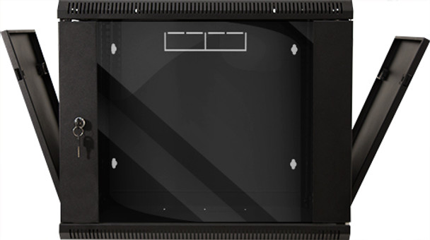 9U WALL MOUNT ENCLOSURE SIDE &FRONT ACCESS W/ FAN