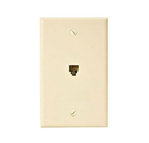 WALL JACK, 1-PORT, 6P6C, SCREW-TYPE