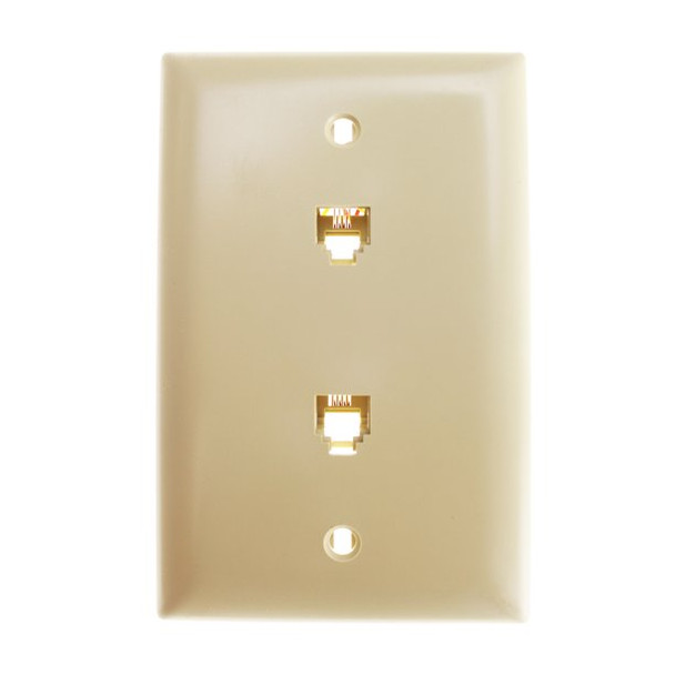 WALL JACK, DUPLEX, 6P4C, PUNCHDOWN-TYPE