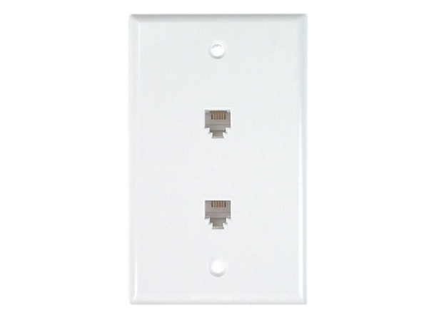 WALL JACK, DUPLEX, 6P6C, PUNCHDOWN-STYLE