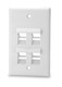 4-Port Single Gang Angled Faceplate, Dark Ivory - SKFA-4-DI {Qty. 10, $2.20/ea.}