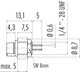 Binder 09-9750-20-03 Snap-In IP40 Female panel mount connector, Contacts: 3, unshielded, THT, IP40