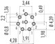 Binder 99-9227-090-08 Snap-In IP67 Male panel mount connector, Contacts: 8, unshielded, THT, IP67