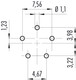 Binder 09-0762-090-05 Bayonet NCC Female panel mount connector, Contacts: 5, unshielded, THT, IP54 unplugged