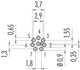 Binder 09-0481-22-08 M9 IP40 Male panel mount connector, Contacts: 8, unshielded, THT, IP40