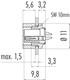 Binder 09-0078-00-03 M9 IP40 Female panel mount connector, Contacts: 3, unshielded, solder, IP40