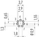 Binder 09-0478-65-07 M9 IP40 Female panel mount connector, Contacts: 7, unshielded, THT, IP40