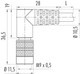 Binder 79-1421-72-07 M9 IP67 Male angled connector, Contacts: 7, shielded, moulded on the cable, IP67, PUR, black, 8 x 0.14 mm², 2 m