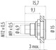 Binder 09-0411-80-04 M9 IP67 Male panel mount connector, Contacts: 4, unshielded, solder, IP67, front fastened