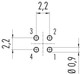 Binder 09-0411-90-04 M9 IP67 Male panel mount connector, Contacts: 4, unshielded, THT, IP67, front fastened