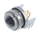 Binder 09-0404-55-02 M9 IP67 Female angled panel mount connector, Contacts: 2, shieldable, THT, IP67, front fastened | American Cable Assemblies